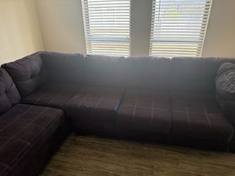 Brown Sectional Couch with Chase