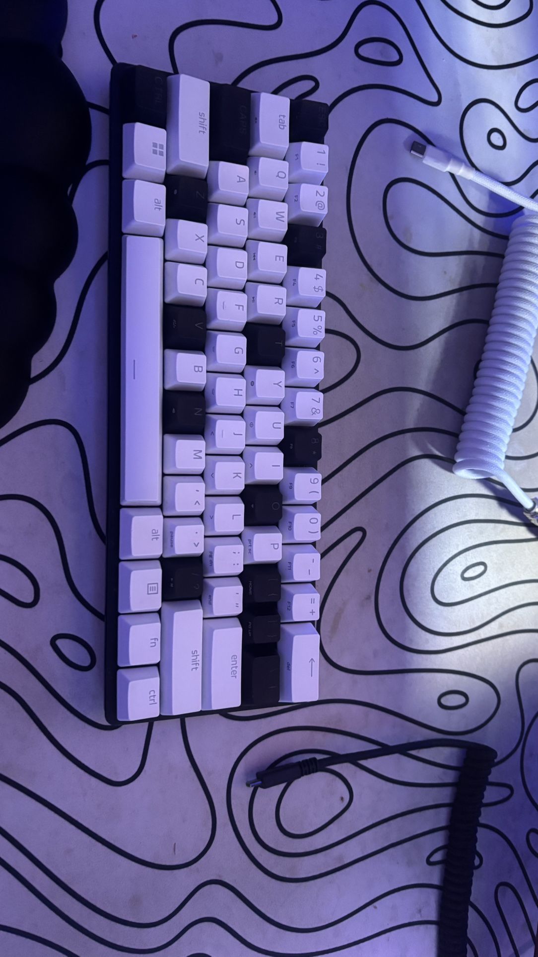 Razer Huntsman Mini With White And Black Coil Cord