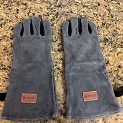 16 Inches,932℉,Leather Welding Gloves, Heat/Fire Resistant,Large Mitts for BBQ,Oven,Grill,