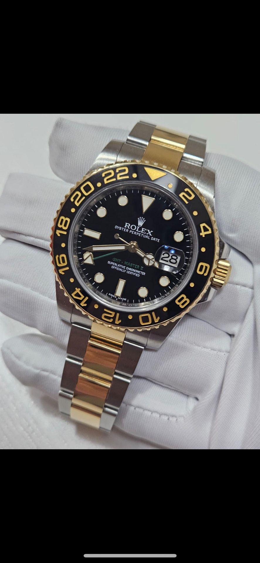 Discontinued Rolex 116713 GMT Master II 40 18k Yellow Gold