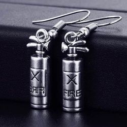 New Whimsical Unique Vintage Fire Extinguisher 🧯 Earrings   Absolutely Adorable