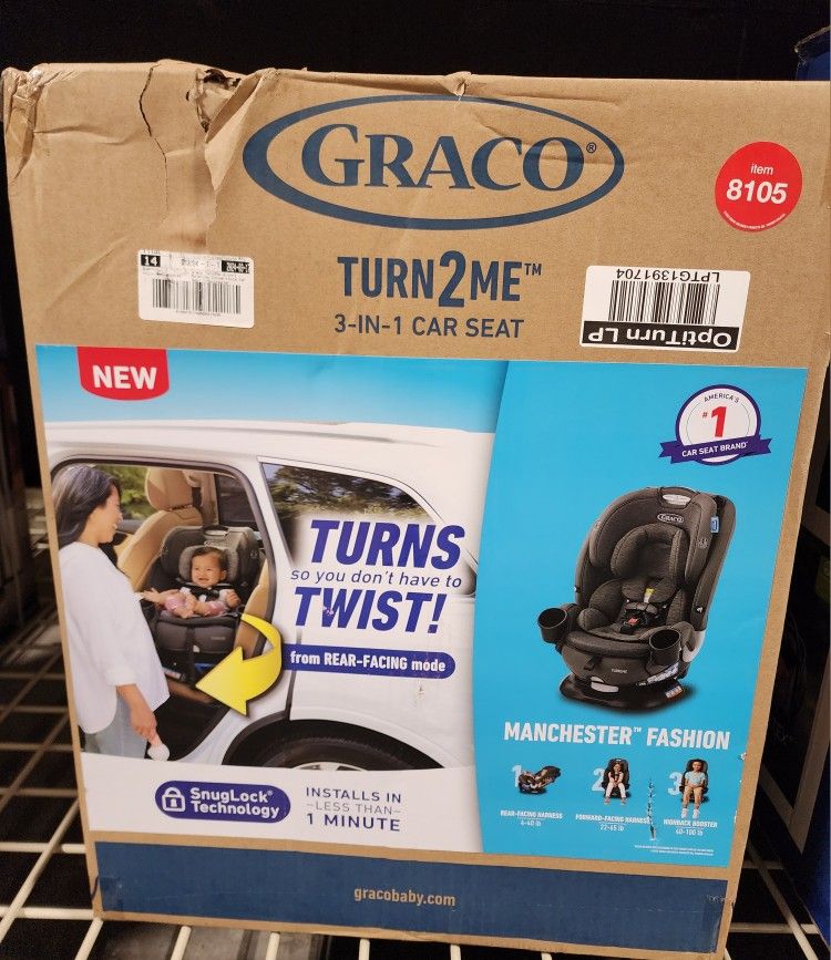 New In Box, Graco Turn2Me Front/Rear Car Seat