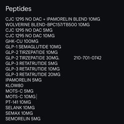 Research Peptides With COAs*For Research Purposes Only*