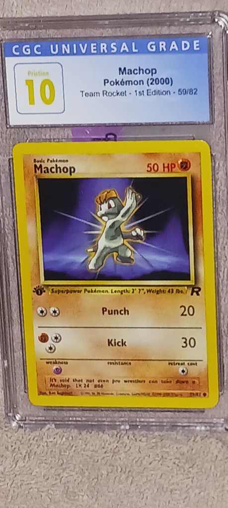 2000 Team Rocket Nintendo Machop First Edition (1st) Pokemon Card