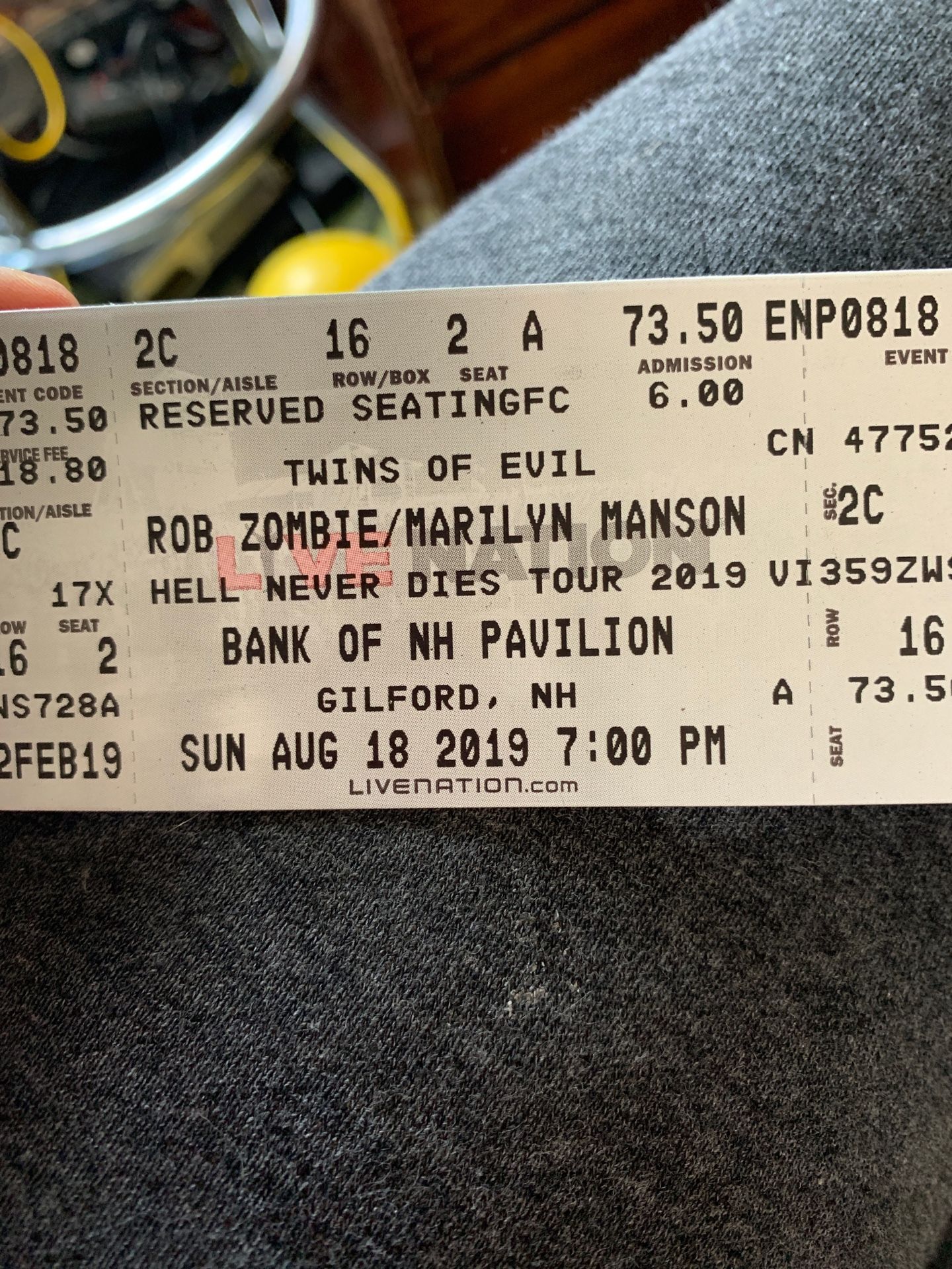 2 Rob Zombie/Marilyn Manson tix and parking