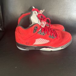 Air Jordan 5 Raging Bull Red Suede Sneakers
