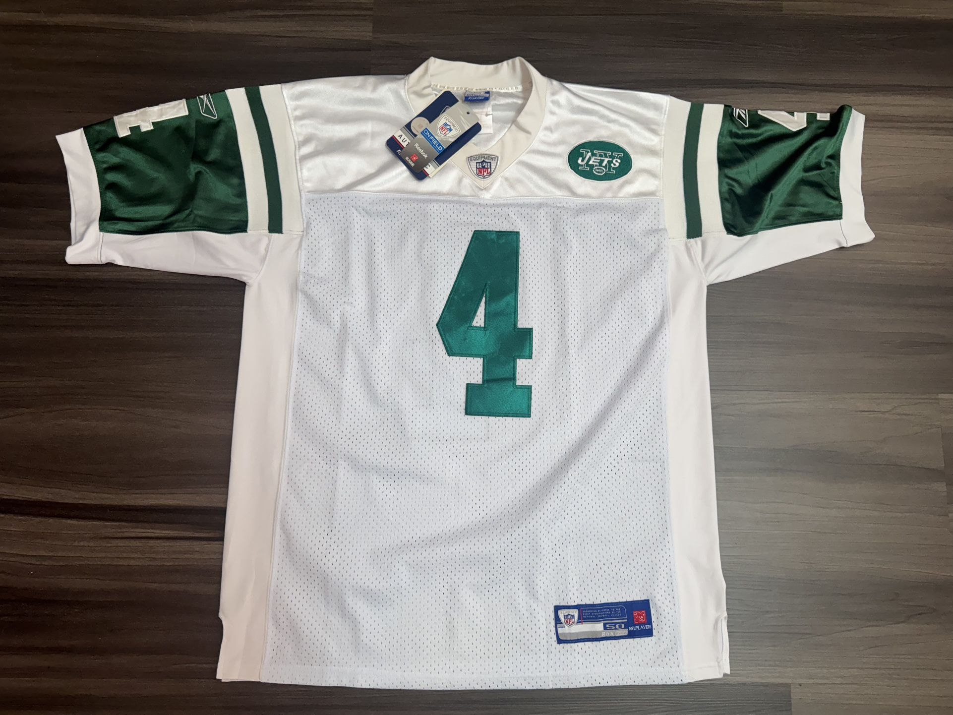 Reebok New York Jets Brett Favre #4 NFL Away Stitched Jersey Men’s 50 XL NWT 100% authentic. Brand new with tags. The product is a Reebok New York