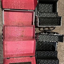Used Caboodles Makeup Foldable Organizer Trays