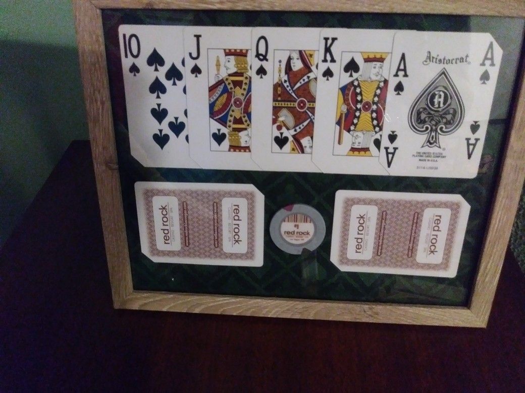 Red rock casino cards and chip