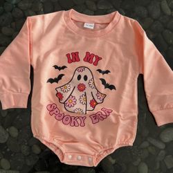 Halloween Baby Girl Outfit Pumpkin Ghost 