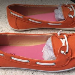 Ladies Orange Boat Shoes 