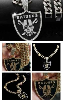 Raiders Football team iced chain necklace MANY other teams available SHIPPING AVAILABLE