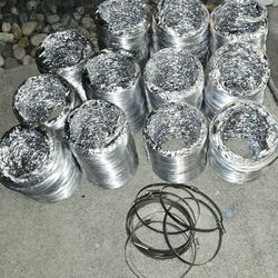 Q=12 6in X 16ft Flex Ducting With Hose Clamps