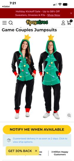 Tipsy Elves Christmas Tree Couples Jumpsuits
