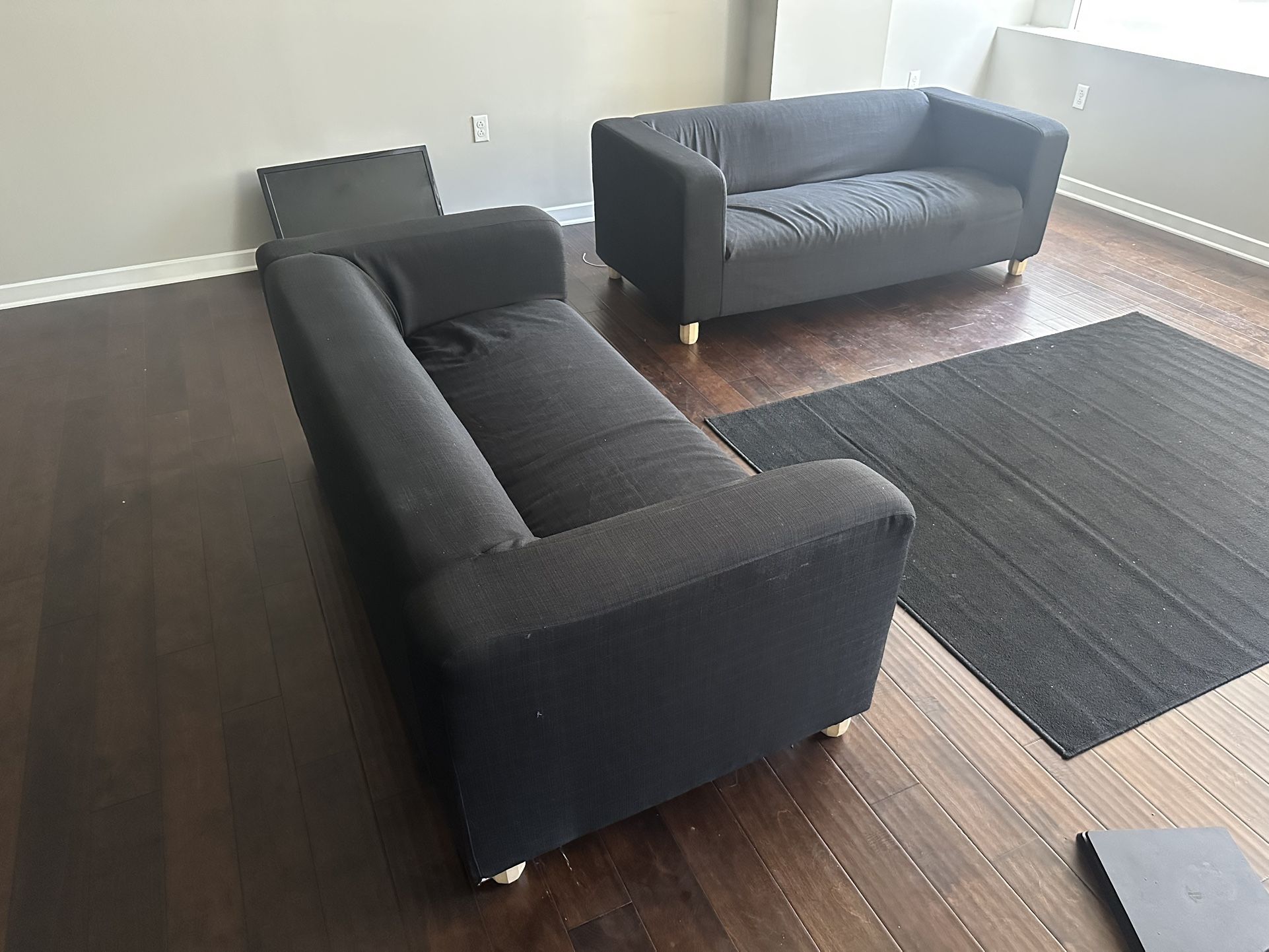 2 black couches