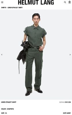 Helmut Lang Linen Epaulet Shirt - XL