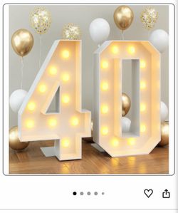 Cardboard Mosaic Light Up Numbers — “40”