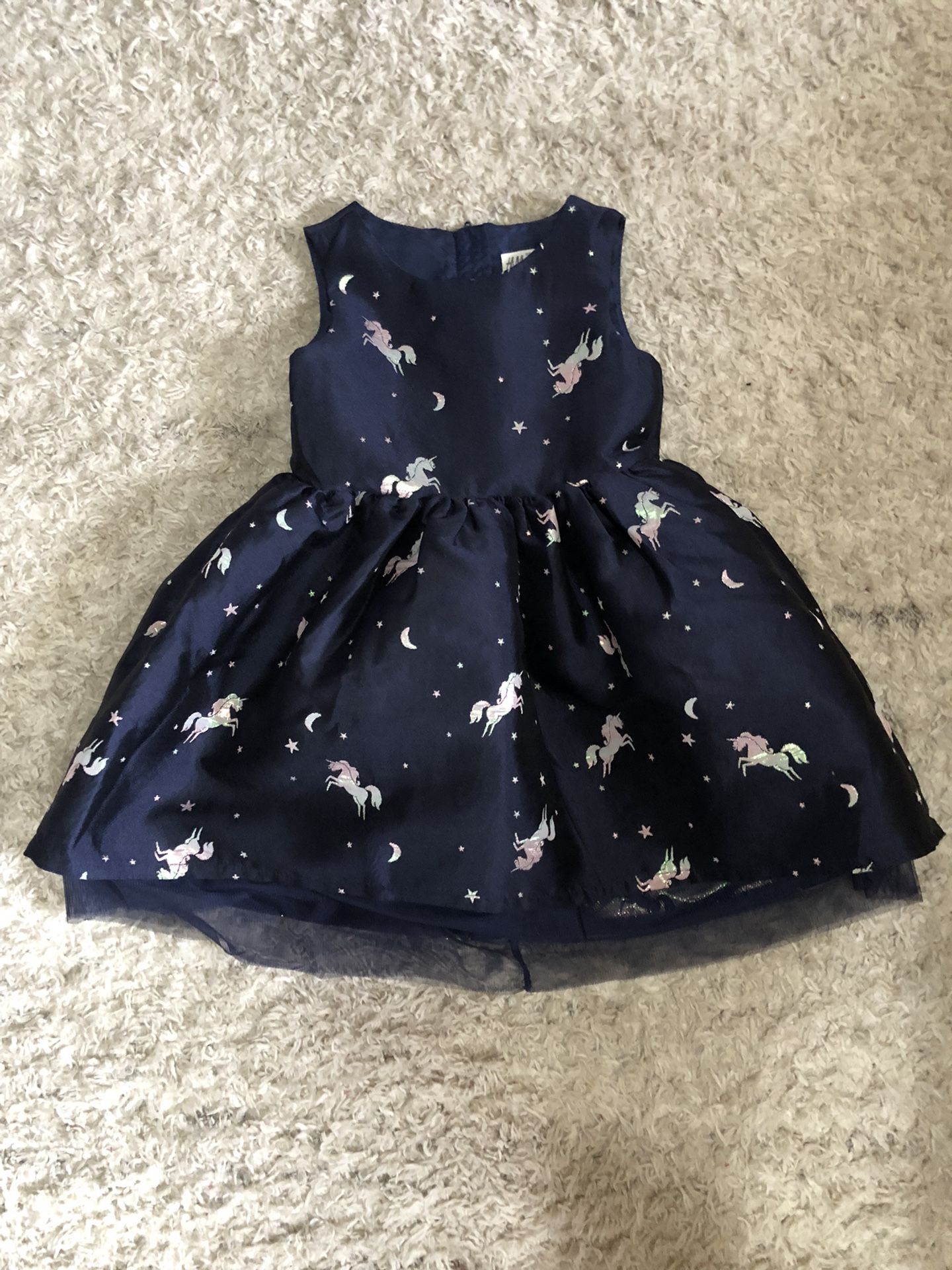 Navy blue unicorn dress size 3/4