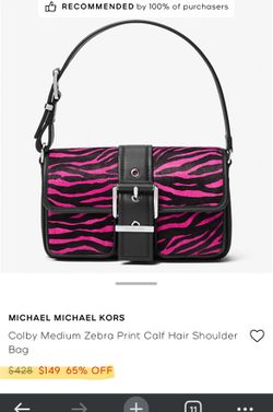 Michael Kors Medium Zebra Print calf Hair Shoulder Bag