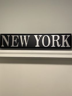 New York Plaque/ wall Or Shelf Sign 