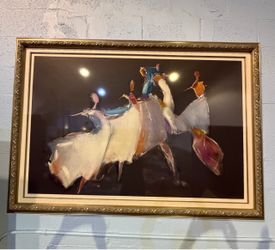 Jean Richardson Monoprint – Large Abstract Dancers 1993 - Framed Artwork