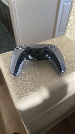 Metallic silver PS5 controller