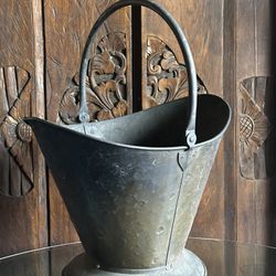 Antique Vintage Coal Wood Scuttle Bucket Pail