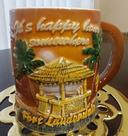 Vintage 3D Fort Lauderdale Souvenir Mug