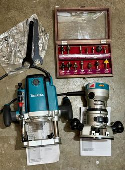 Makita Plunge Router and Trim Router with Bit Set