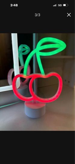 Cute cherry light with batteries, 10.5” toll  7” width