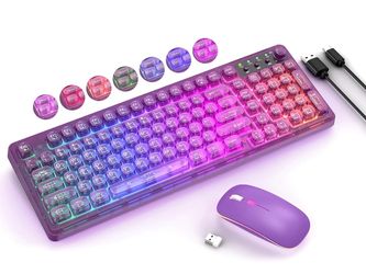 Purple Wireless Transparent Keyboard