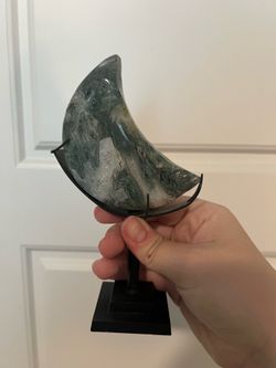 Moss Agate Crystal Moon