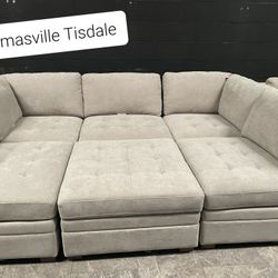 Modular Sectional Sofa Couch With Storage Ottoman 
