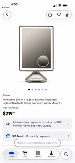IHome mirror Bluetooth