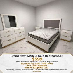 New bedroom set with led lights- finance available