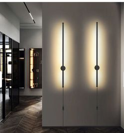 Eurus Home Sconce Wall Decor,Minimalist Long Strip LED Wall Light Lamp,3 Color, Plug in- Set of 2 - Brand New