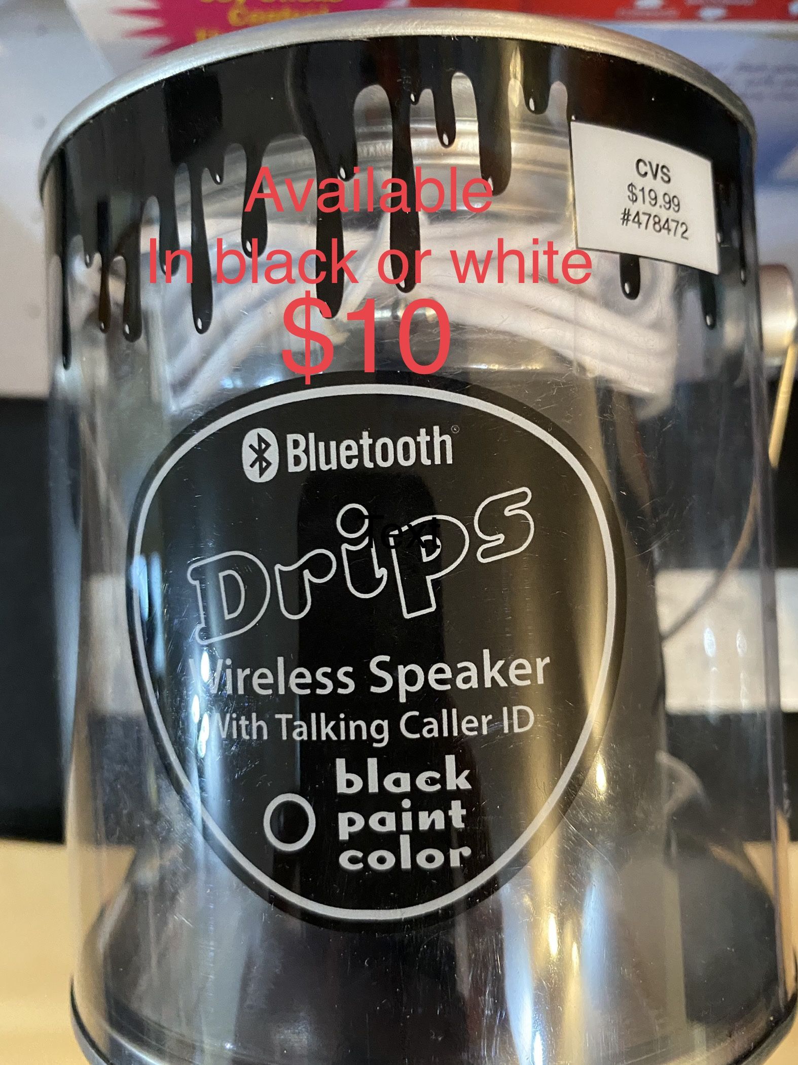 NEW iHip Bluetooth Drips Speaker With Built-In Microphone- Black OR White Available $10