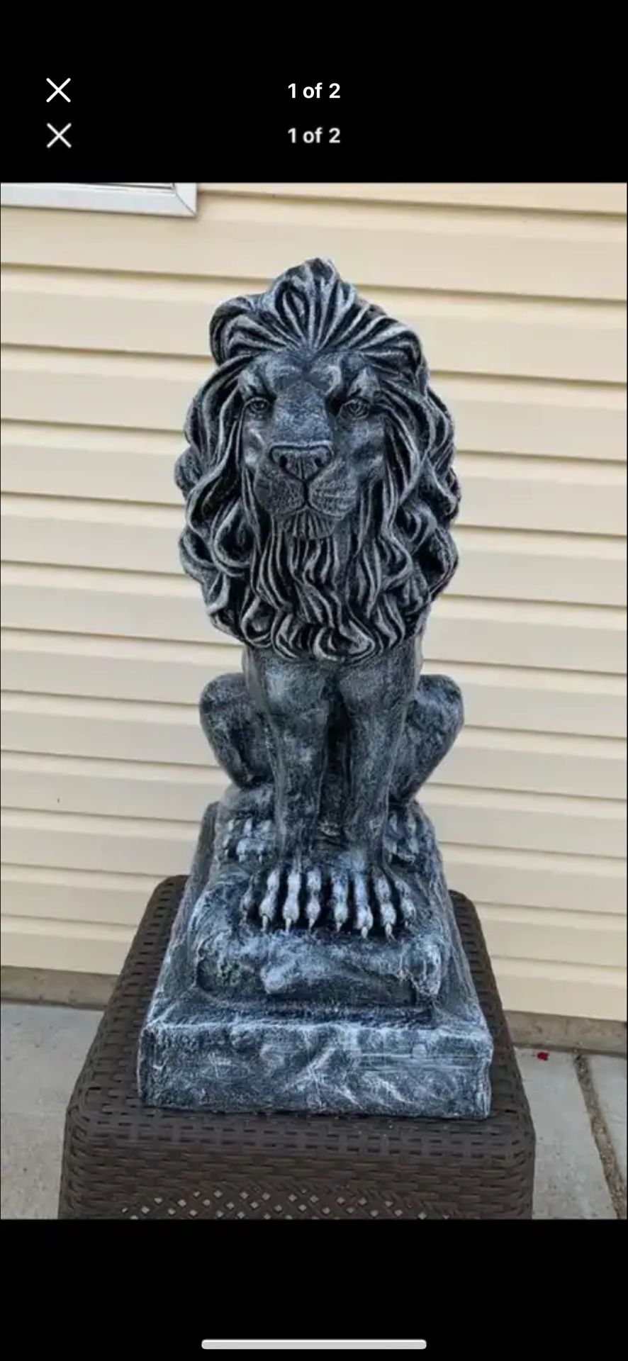 3 Foot Tall, Stone, Color, Lion Statue