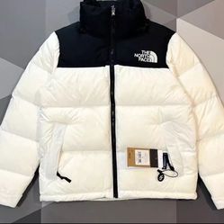 North face jacket white mens medium