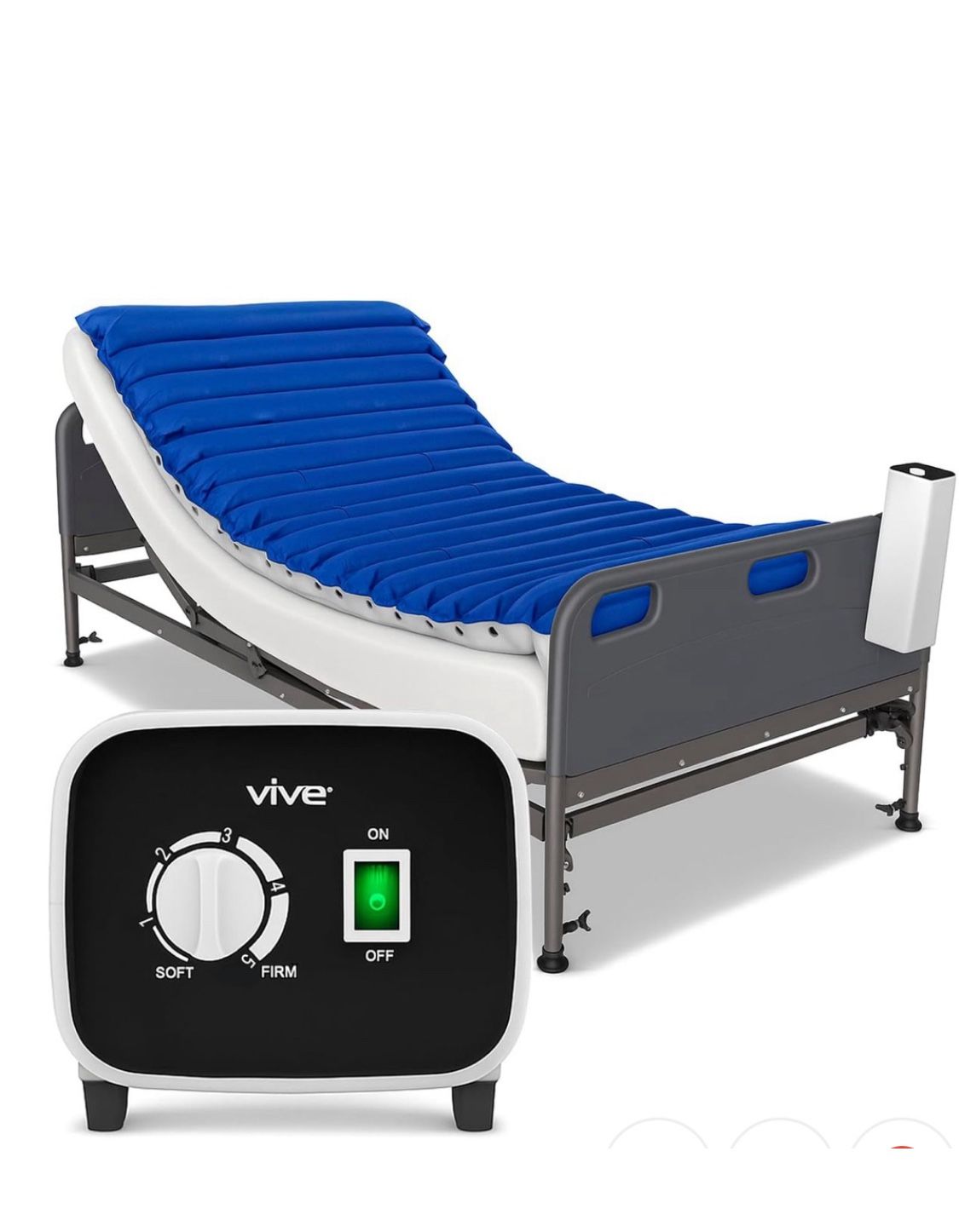 Vive 5" Alternating Pressure Mattress - Air Topper Pad for Bed Sore, Ulcer Prevention, Bedridden Treatment - Inflatable, Quiet Alternative Cover - Fit