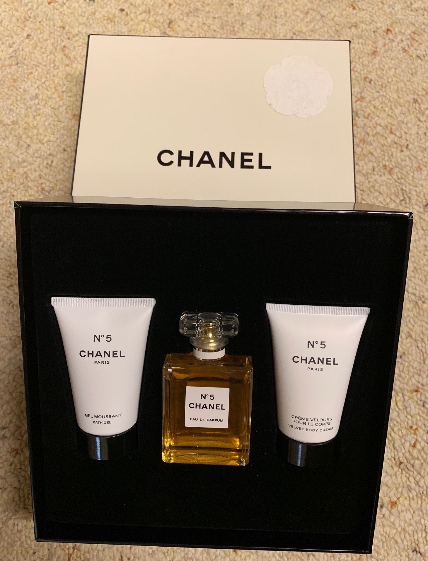 chanel perfume and lotion gift set