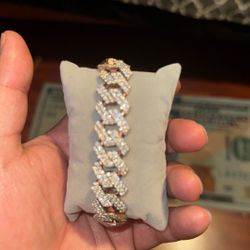 Lab Diamond Cuban Link Bracelet 