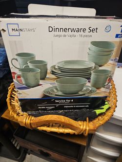 Mainstays 16-Piece Stoneware Dinnerware Set