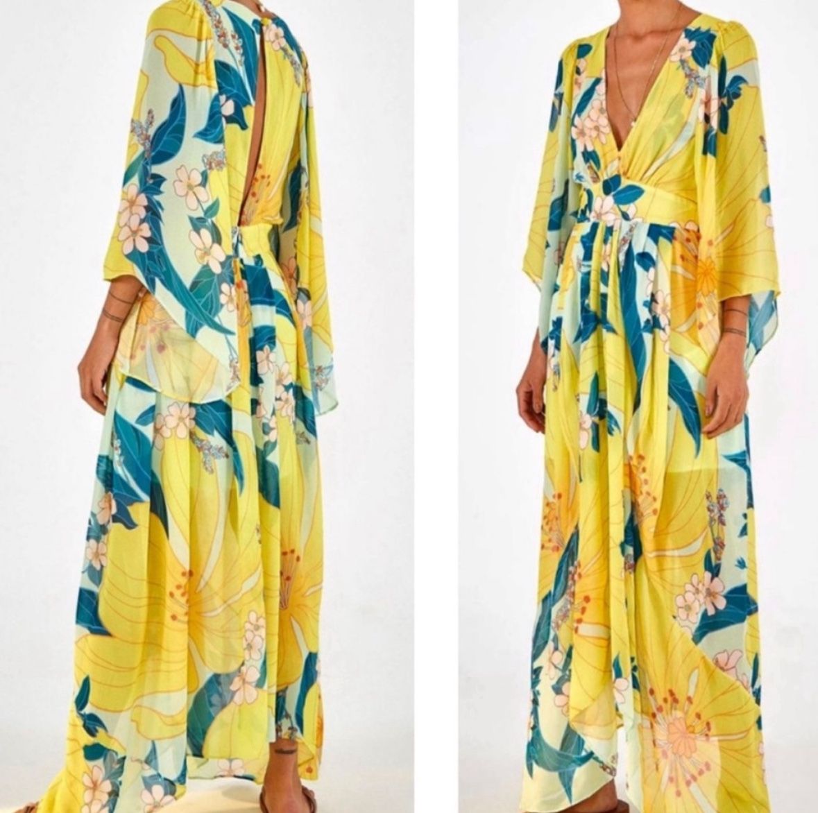 FARM RIO size:LG Maxi Pietra Dress Yellow