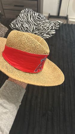 LA Angels Straw Wide Brim Hat