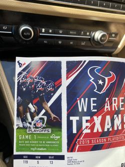 Bills vs Texans Playoff game 1 Seat sec119 row S seat 13