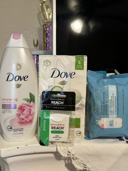 Paquete De Jabón Dove Y Body Wash Y Toallas Desmaquillante Y Ilo Dental