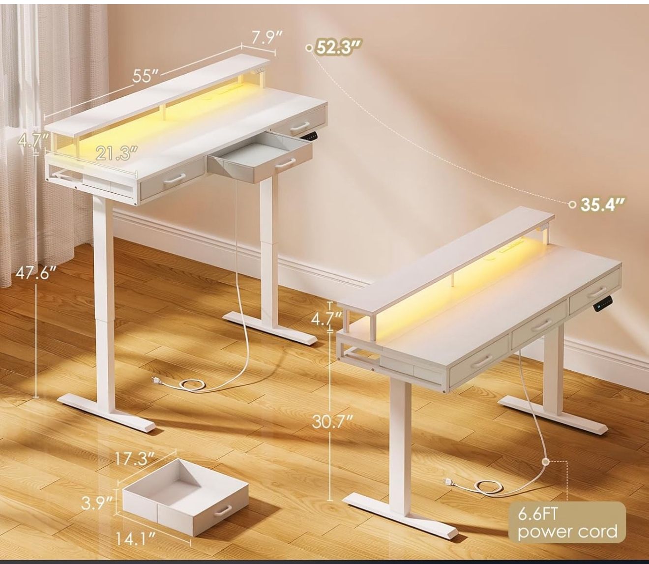 Electric Standing Desk (White, Brand New)