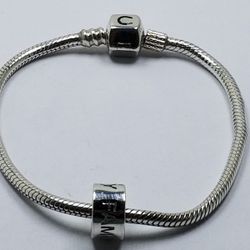 Women's Sterling Silver 925 Bracelet With Charm  #80285