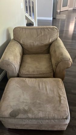 Chair with ottoman for sale